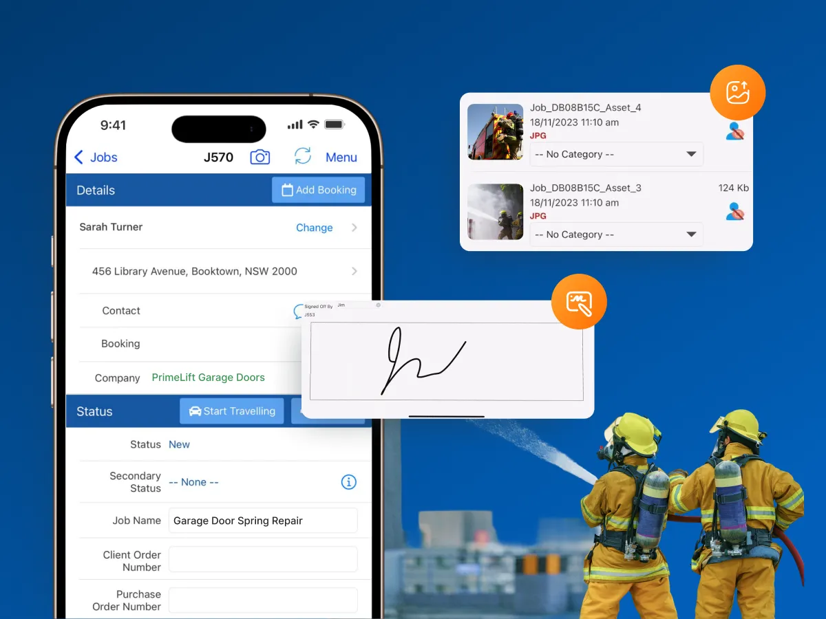 Visual representation of signing and capturing signatures.